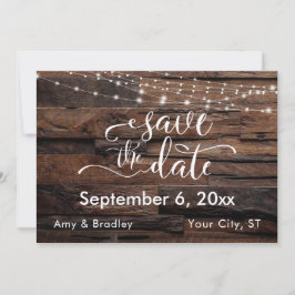 Horizontal rustikales Holz und Leuchten Save the D Save The Date