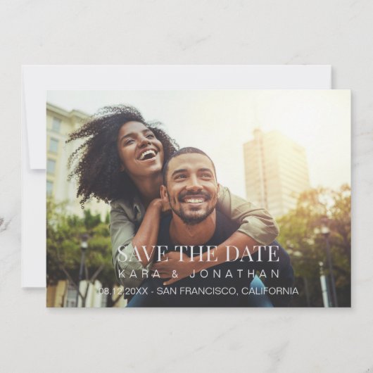 Horizontal Save the Date mit Foto Mitteilungskarte (Vorderseite)