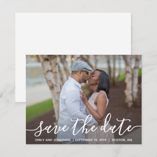 Horizontal Save the Date, modern Date (Vorne/Hinten)