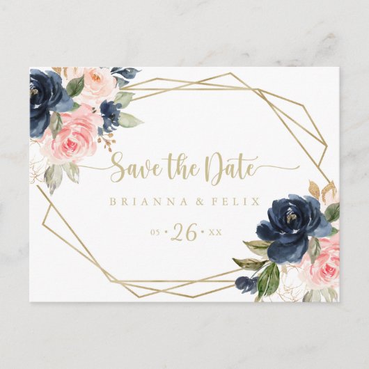 Horizontal Save the Date Postkarte (Vorderseite)