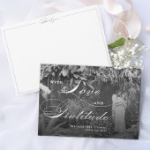 Horizontal Schwarz und Weiß Flat Danke Karte