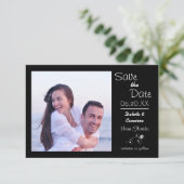 Horizontal: Schwarzes Foto - Save the Date 3x5 (Stehend Vorderseite)