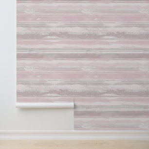 Horizontal skizzierte künstlerische Linien rosa Fa Tapete