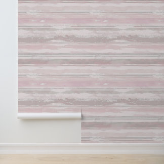Horizontal skizzierte künstlerische Linien rosa Fa Tapete