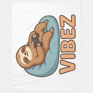 Horizontal Sloth VIBEZ Fleece Blanket – Chill Nap