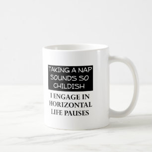 Horizontal sorgt für eine lustige Mug Kaffeetasse