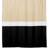 Horizontal Taupe Black Retro Moderne Strickfeder Duschvorhang (Vorderseite)