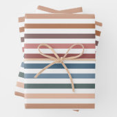 Horizontal Terracotta and Teal Stripes Geschenkpapier Set (Beispiel)