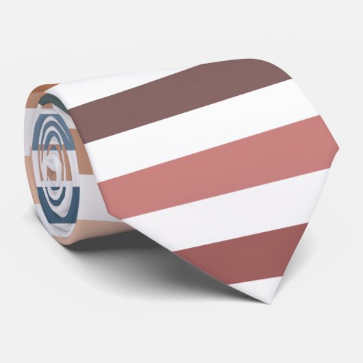 Horizontal Terracotta and Teal Stripes Krawatte (Gerollt)