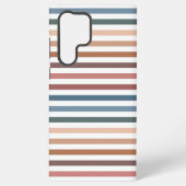 Horizontal Terracotta and Teal Stripes Samsung Galaxy Hülle (Rückseite)