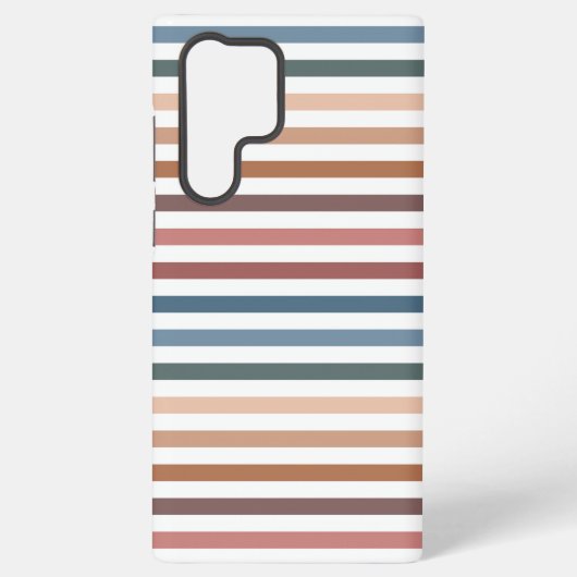 Horizontal Terracotta and Teal Stripes Samsung Galaxy Hülle (Rückseite)