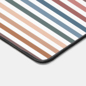 Horizontal Terracotta and Teal Stripes Schreibtischunterlage (Ecke)