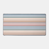 Horizontal Terracotta and Teal Stripes Schreibtischunterlage (Vorderseite)