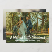 Horizontal Verheiratete Weihnachtskarte Einladung (Vorne/Hinten)