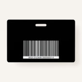 Horizontal Visitor Pass Schwarz-Weiß-Design Ausweis (Rückseite)