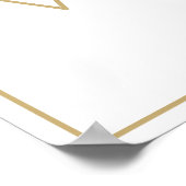 Horizontal White Gold Elegante Hochzeit Begrüßungs Poster (Ecke)