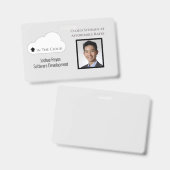 Horizontal wiederverwendbares Schwarz-Grau-Foto Ausweis (Vorder- & Rückseite)