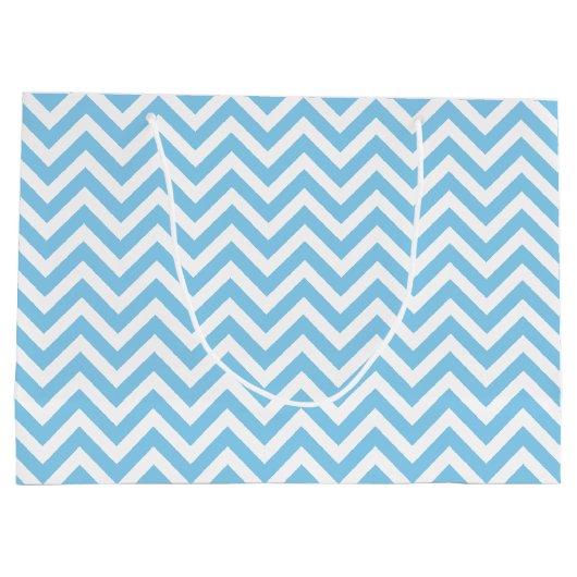 Horizontal Zickzack Baby und Weiß Große Geschenktüte (Rückseite)