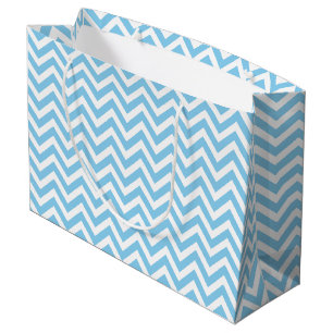 Horizontal Zickzack Baby und Weiß Große Geschenktüte