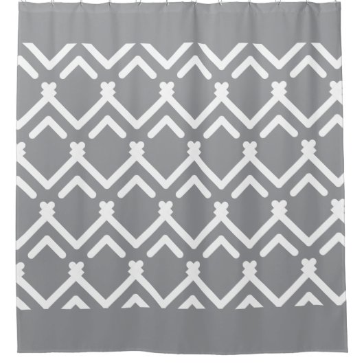 Horizontal Zigzag Geometrisches Muster Duschvorhang (Vorderseite)