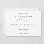 Horizontal zwei Lieben mit Regenbogen Save The Date (Rückseite)