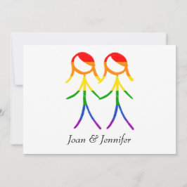 Horizontal zwei Lieben mit Regenbogen Save The Date