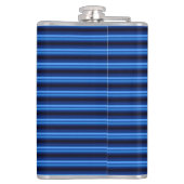 Horizontale Bars aus blauem Metall Flachmann (Rückseite)