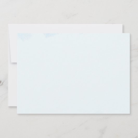 Horizontale blaue Blume Taufe Spanisch Einladung (Rückseite)