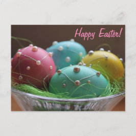 Horizontale bunte Eier "fröhlicher Ostern" Feiertagspostkarte