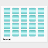 Horizontale Celeste und Aquamarine Gradient Quadratischer Aufkleber (Blatt)