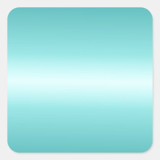 Horizontale Celeste und Aquamarine Gradient Quadratischer Aufkleber (Vorderseite)