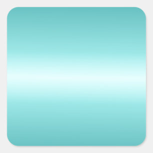 Horizontale Celeste und Aquamarine Gradient Quadratischer Aufkleber