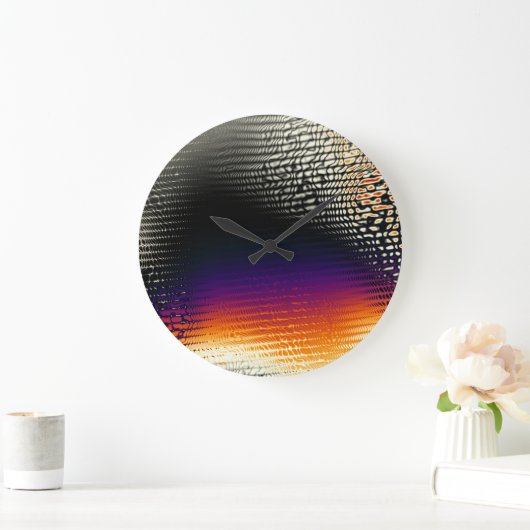 Horizontale digitale Kunst Abstrakt Große Wanduhr (Zuhause)