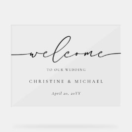 Horizontale Elegante Script Begrüßung Acrylschild