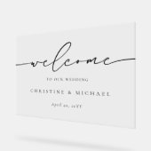 Horizontale Elegante Script Begrüßung Acrylschild (Winkel)