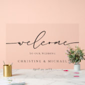Horizontale Elegante Script Begrüßung Acrylschild (Hochzeit)