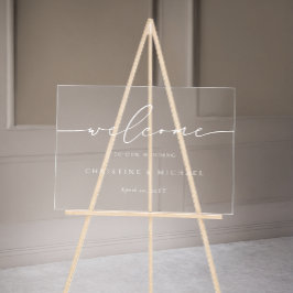 Horizontale Elegante Script Begrüßung Acrylschild