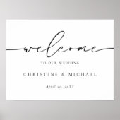 Horizontale Elegante Script Begrüßung Poster (Vorne)