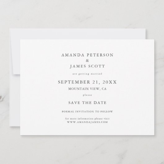 Horizontale Foto-Save the Date-Karte Save The Date (Rückseite)