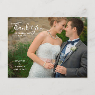 Horizontale Fotografie Kalligrafie Hochzeit Dank Einladungspostkarte
