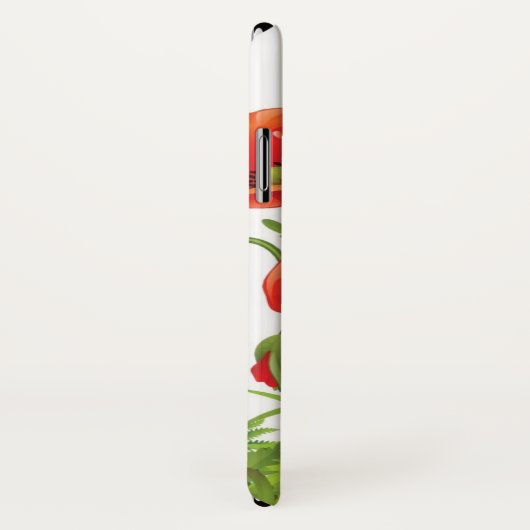 Horizontale Grenze mit roter Mohnblume Case-Mate iPhone Hülle (Hinten/Rechts)