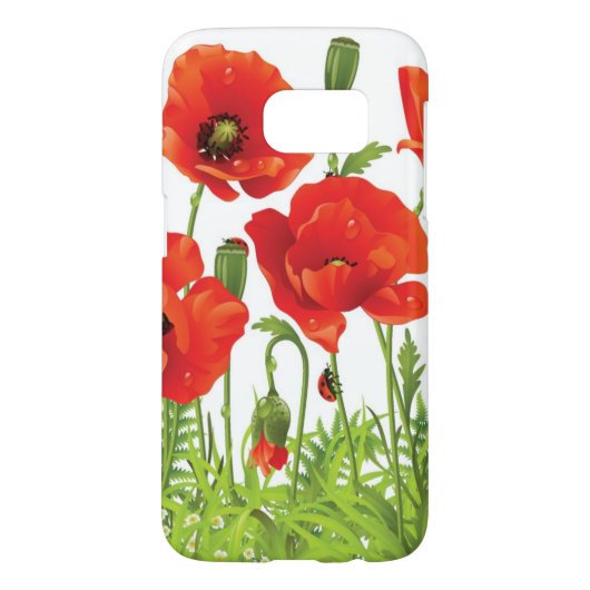 Horizontale Grenze mit roter Mohnblume Case-Mate Samsung Galaxy Hülle (Rückseite)