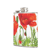 Horizontale Grenze mit roter Mohnblume Flachmann (Links)