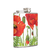 Horizontale Grenze mit roter Mohnblume Flachmann (Rechts)