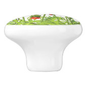 Horizontale Grenze mit roter Mohnblume Keramikknauf (Seitenansicht)