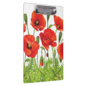 Horizontale Grenze mit roter Mohnblume Klemmbrett (Rechts)