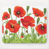 Horizontale Grenze mit roter Mohnblume Mousepad (Vorne)