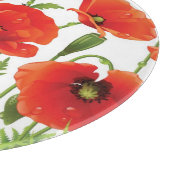 Horizontale Grenze mit roter Mohnblume Schneidebrett (Ecke)