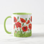 Horizontale Grenze mit roter Mohnblume Tasse (Links)