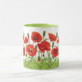 Horizontale Grenze mit roter Mohnblume Tasse (Zentrum)